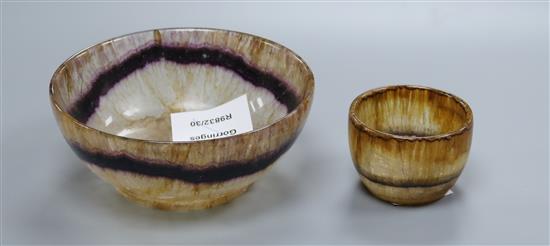 Two turned Blue John bowls